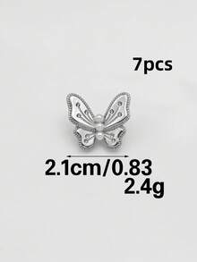 7 قطع/عبوة أزرار معدنية بتصميم أنيق على شكل فراشة مزينة باللؤلؤ، ديكور للمعاطف والكنزات والقمصان والفساتين والبدلات والفساتين الزفاف والحقائب والقفازات والقبعات، إكسسوارات خياطة وحرف يدوية DIY