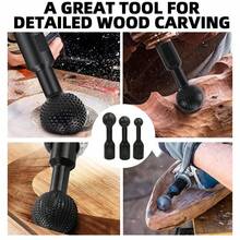 20/25/30mm Sphere Rotary Burr Ball Gouge Set, 5/8-11 Threads, Ball Grinding Head Angle Grinder Attachments. Ieal For Woodwork, Wood Carving Grinding, Polishing, Engraving - Black - View 7