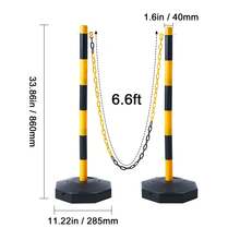 Conos de señalización de tráfico ajustables, paquete de 6, barrera de señalización  vial con base rellenable, cadena de 8 pies, para control de tráfico, advertencia, estacionamiento, construcción, carreteras, amarillo y negro - paquete de 6 - Ver 10