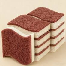 9pcs Natural Kitchen Sponge Scrubbers - Plant Fiber And Coconut Fiber Dish Sponges For Cleaning Dishes, Kitchen Counters, Tiles