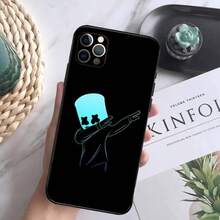 Funda de teléfono DJ M-Marshmello compatible con  16,15,14,13,12 Mini 11 Pro XR,X,XS,MAX 7,8 Plus, funda de silicona suave negra, compatible con funda de  17, funda de  17 Pro, funda de  17 Pro Max - z8 - Ver 10