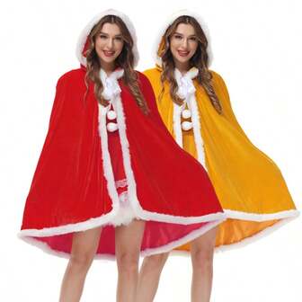 Pinse Fashion Christmas Clothing European And American Red Party Gathering Christmas Queen Cloak Product