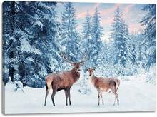 2025 Christmas Canvas Wall Art Print 12" X 16" With Timer | LED Lighted Design - Deer - View 6