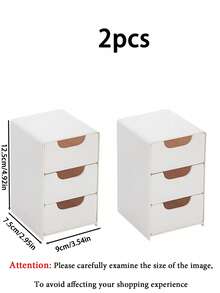 三合一迷你办公桌收纳盒（长：13厘米，宽：9厘米，高：8厘米），带3个隔层，珠宝、口红、化妆品收纳盒，简易三层抽屉收纳盒，办公桌收纳盒，家居装饰礼品，适合女性，防晒，旅行，降温，美甲，隐形眼镜，样品，装饰品，小零件，美甲配件，树脂工具，美甲装饰，节日