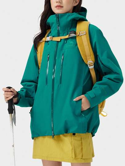 CAMEL CROWN Áo khoác gió ngoài trời 3 trong 1, áo khoác chống thấm nước unisex phù hợp cho du lịch và leo núi, mùa thu/đông.