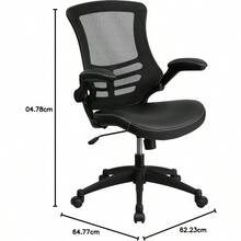 Desk Chair With Wheels Swivel Chair With MidBack Black Mesh And LeatherSoft Seat For Home Office And Desk 41.25 X 24.5 X 25.5
