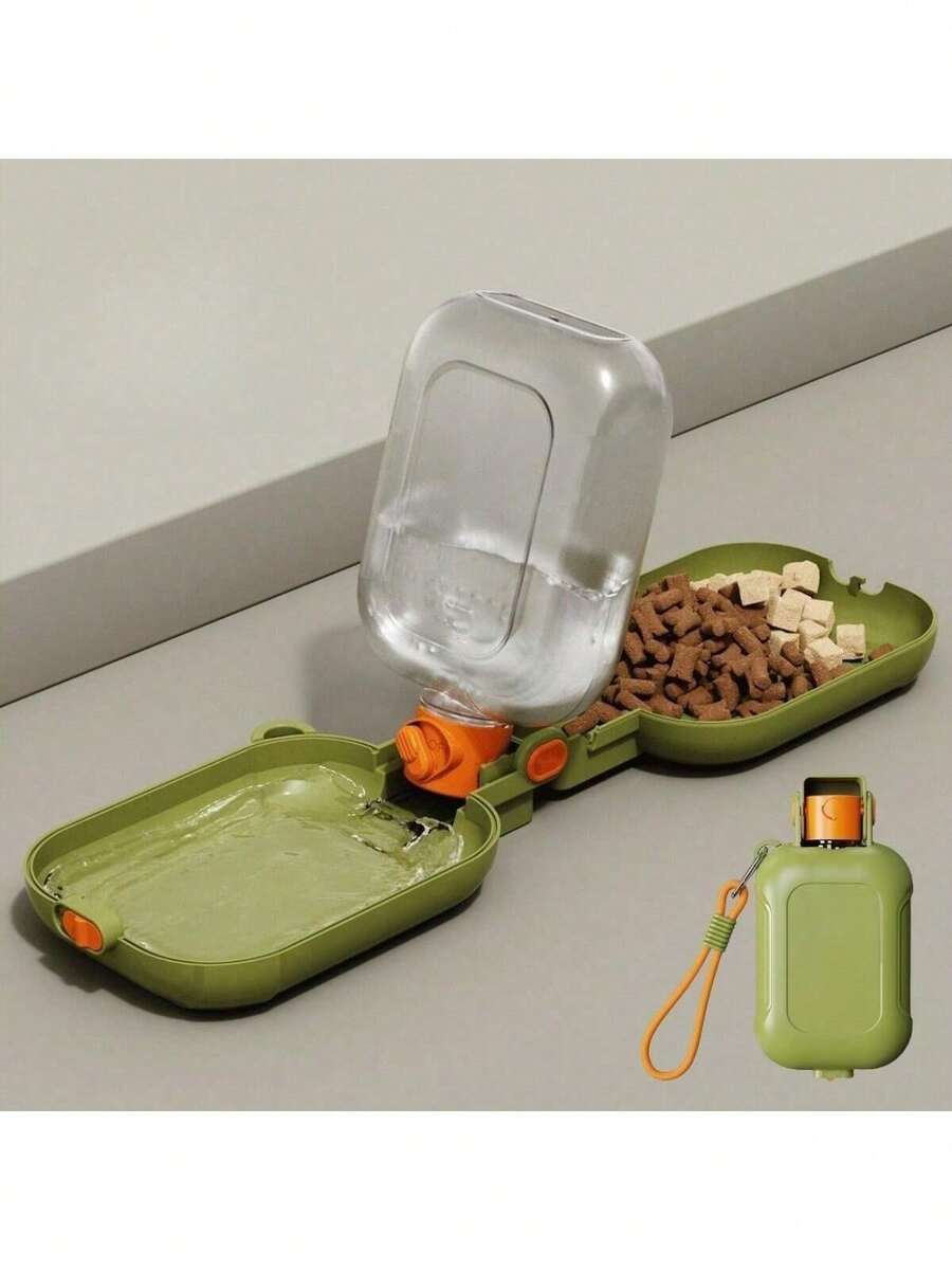 iDestry 460ml Futter-Napf mit großer Kapazität, integrierter Futter- und Wassernäpf für Haustiere, praktisch für Outdoor, Snacknapf für Katzen und Hunde, einfach zu tragen und zu reinigen