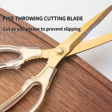 ELephas PLus Professional BBQ Shears Electroplated Rust Resistant Kitchen Scissors For Outdoor Grilling Butcher Poultry Cutting Home Cooking - Light Grey - View 3