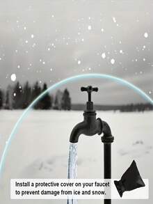 户外水龙头罩，聚酯纤维材质，加厚保温，防冻保护罩。易于安装和拆卸，可重复使用，适用于冬季户外/花园，户外水龙头套装，黑色耐寒防冻保护罩，优质面料，耐候性强，水龙头保护套（两种尺寸可选）。 - 長款 9.5*15.8 in - 查看 8