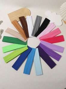 12pcs/Pack Women Sports Headbands - Moisture Wicking Elastic Hairbands, Women Headbands, Headwraps, Multi-Color, Sporty Style, Stretchy Sweat-Absorbent;Yoga, Hair Accessories, Random Color, Fashionable Sports Headbands, 1/2/4/6/8/10/12pcs Soft Elastic Fabric Headbands, Suitable For Workout, Yoga, Running - 彩色 - 查看 4