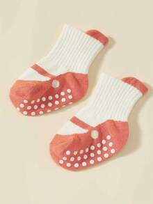 6 Pairs Baby Socks, Anti-Slip Dot Grip Crew Socks With Faux Shoelace Design, All Season - Multicolor - View 6