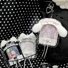 可爱兔猫蕾丝卡套 粉色白色手工卡套 - 均碼 - 查看 9