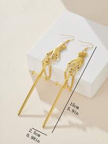 2 piezas Pendientes de clutch con estrella y borla de aleación vintage de moda para mujeres, adecuados para uso diario, fiesta, Halloween