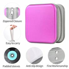 UENTIP DVD Case,48 Capacity CD Case Portable DVD Hard Plastic Holder CD Organizer Wallet Protective DVD Storage (Purple, 48){Inchcolor_nameinch:Inchpurpleinch} - 紫色 - 查看 5