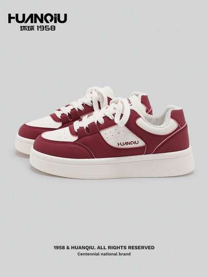 HUANQIU Women's Fashion Versatile Casual Thick Sole Sneakers, Comfortable Platform Casual Shoes