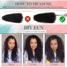 Synthetic Curly Clip In Hair Extensions Natural Hairpieces Hair Extensions Clip In 7 Pcs Full Head Clip Ins 18/22/26"/140g, Halloween - Multicolor - View 5