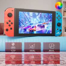 GAMINJA NS058 Switch无线控制器，左右握把带RGB灯光，适用于Switch游戏机，支持唤醒屏幕录制功能，便携式Joy-Con手柄 - 彩色 - 查看 3