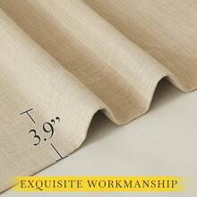 2025  Bedroom Curtains 2 Panels Sets Faux Linen Textured, Pinch Pleated Room Darkening Light/Heat Blocking Window Drapes Thermal Insulated For Living Room, Angora, W50 X L108, 2 Panels - 鉤腰帶 | 燕麥色 - 查看 7