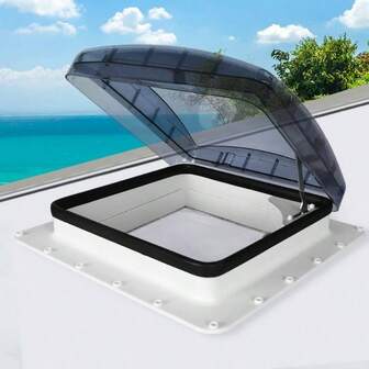 Caravan Roof Vent, RV Roof Skylight, Trailer Exhaust Cover Transparent, Motorhome Ventilation Cover, 400x400mm Open Size