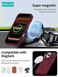 KOOLIFE 1pc Apple 17 Electroplated Soft-Feel Matte Magnetic Adsorption Case With Magnetic Wireless Charging, Anti-Slip Anti-Drop, Soft-Feel Matte, Raised Camera, Ultra-Thin Hard Shell, PC+TPU, Compatible With IPhone 17 ProMax/17/17 Pro/17 Air/16/16 Pro/16 Plus/16 ProMax/11/11 Pro/11 ProMax/12/12 Pro/12 ProMax/13/13 Pro/13 ProMax/14/14 Plus/14 Pro/14 ProMax/15/15 Pro/15 Plus/15 ProMax, S25 Ultra/24 Plus/23/22