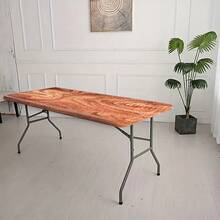 1件天然木纹设计餐垫 - 高级纹理桌面保护垫，适用于各种家居风格，长方形，户外野餐，带弹性边角，色彩鲜艳，户外 | 曼陀罗图案 | 涤纶面料，野餐配件 - 彩色 - 查看 10