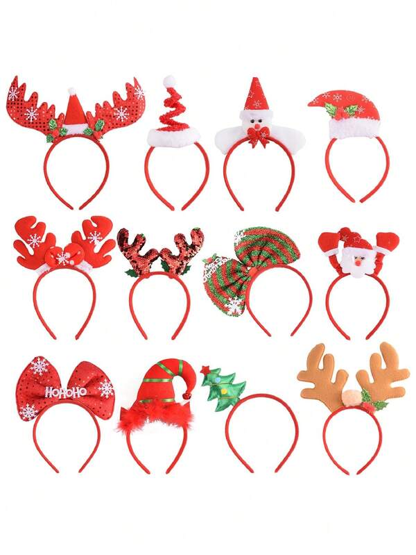 1/10/12 PCS Holiday Headbands,Cute Christmas Head Hat Toppers,Great Fun And Festive For Christmas Party Favors Holiday Favors Photos Booth