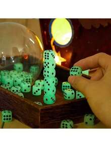 24pcs Male And Female Universal Luminous Rounded Acrylic Luminous Dice - Cute Luminous Game Props, Suitable For Valentine's Day Family Gatherings, Party Games, Snacks - Multicolor - View 8