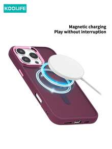 KOOLIFE 1pc Apple 17 Electroplated Soft-Feel Matte Magnetic Adsorption Case With Magnetic Wireless Charging, Anti-Slip Anti-Drop, Soft-Feel Matte, Raised Camera, Ultra-Thin Hard Shell, PC+TPU, Compatible With IPhone 17 ProMax/17/17 Pro/17 Air/16/16 Pro/16 Plus/16 ProMax/11/11 Pro/11 ProMax/12/12 Pro/12 ProMax/13/13 Pro/13 ProMax/14/14 Plus/14 Pro/14 ProMax/15/15 Pro/15 Plus/15 ProMax, S25 Ultra/24 Plus/23/22