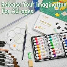 水粉颜料套装，12/18/24色，每支5毫升，艺术家品质，优质鲜艳色彩，耐光，不透明，水性颜料，专业绘画用品，成人、专业人士和业余爱好者的理想礼物 - 單件 - 查看 6