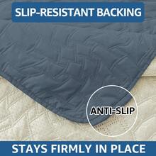 YSTYLE Single-Seater Reclining Armchair Cover, Armchair Cover With Armrests, Single-Seater Armchair Cover With Armrests, Armchair Cover With Elastic Band, Reclining Sofa Cover - Dusty Blue - View 5