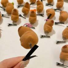 10pcs Cute Capybara Cartoon Hair Plush Clips Set - Elegant & Playful PVC Barrettes For Women, Perfect For Casual Attire, Three-Dimensional Headband, Spring Clip, Hair Accessories - 彩色 - 查看 6