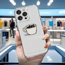 Una caja de café transparente con diseño de gato, adecuada para varios modelos de , incluyendo 17, 16, 15, 14, 13, 12, 11, etc.Proporciona un estilo de protección completo que es tanto suave como directo, adecuado para todos, estilo café Vivo Y, funda de diseño de café, funda de espejo de gato, funda linda, funda de teléfono, cubierta protectora conveniente. - Colores mixtos - Ver 7