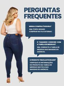 Women's Plus Size Jeans In Plain Blue With Premium Full-Body Lycra, New Release - 藍色 - 查看 9