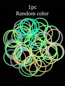 Random Color 100/50Pcs, Glow-In-The-Dark Rainbow Silicone Jelly Bracelets Stretchable 80s Bracelets Prefect For Concert, Club, Party, Raves, Carnival, Birthday, Party Accessories,Glow In The Dark Party Supplies, For Glow Party Supplies Return Gifts, Birthday, Goody Bag Fillers, Easter Festival Party Gifts,Surprise Gifts - Multicolor - View 5
