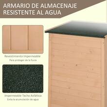 Outsunny Outdoor Storage Box, Cabinet, And Shelf - Marrón - Ver 6