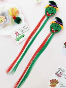 Clips y diademas navideños lindos y dulces, con varios elementos navideños (reno/árbol de Navidad/lazo/campana/muñeco de nieve) Extensiones de cabello coloridas, detalles festivos, accesorios para fiestas