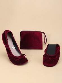 女士轻便、赤足感、时尚休闲、柔软舒适、多功能室内拖鞋，可折叠易携，套脚式舞蹈鞋