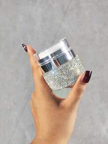 1pc 15ml Refillable Luxury Rhinestone Decorated Pump Bottle, Suitable For Lotions, Creams, Foundations, Travel Size Cosmetic Packaging, DIY Liquid Dispenser, Creative Gift