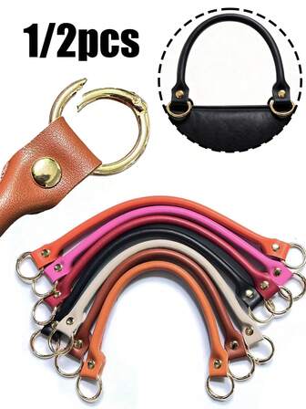 1pc Faux Leather Handles Diy Craft Accessories,Comfortable Versatile Replacement Straps For Tote Bags,Durable Shoulder Strap Bag Accessories, Wallet Making Supplies,Crochet Bag Handle,Portable Replacement Shoulder Strap, Detachable Handle,Ideal For Crafting And Bags,For Handbag Tote Bag Shoulder Bag Making,Simple Gift Giving Small Gift Giving To The Best Friend,Christmas, Ramadan, Valentine's Day Gifts