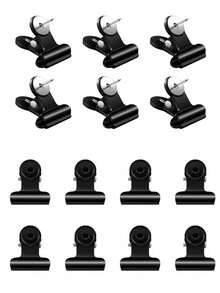 10pcs/20pcs Thumbtacks Pushpin Clips With Pins, Thumbtack Fixation For School, Arts & Crafts, Photo File On Notice Board, Partition Wall Without Holes (Black)