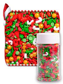 Christmas Sprinkles, Multicolored Pearls For Cake Decorating, Snow Flower Sprinkles For Baking, Pearls Jimmies Mix, Cake Topper Ice Cream Cupcake Cookie Toppings Dessert Decorations, Christmas Winter Party Supplies