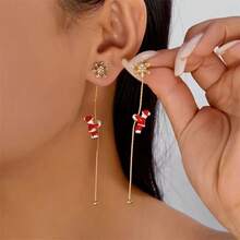 1 Pair Creative Climbing Santa Claus Earrings