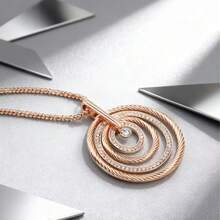 Collar largo con colgante de acero inoxidable de moda, cadena de suéter para mujer, regalo de cumpleaños