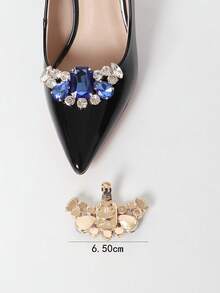 2 pezzi fermagli in cristallo di zaffiro blu con strass vuoti, in stile principessa, accessorio di moda per gioielli, adatto per tacchi alti e abbinamento di outfit