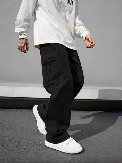 1pc Teen Boy Casual Sports Outdoor Cargo Pants With Large Pockets, Spring & Autumn, For Back To School