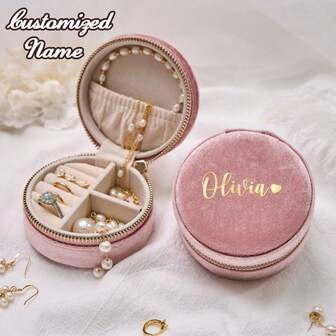 맞춤형 보석 상자, 신부 들러리 선물, 결혼식 답례품, 맞춤형 벨벳 보석 상자, 여행용 보석 상자, 브라이덜 샤워 선물, 엄마를 위한 선물
