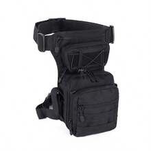 Bolsa de Perna Tática para Homens, Pochete de Cintura para Motocicleta ao Ar Livre, Bolsa de Coxa para Caminhada e Passeio, Multi-Bolso, Bolsa de Viagem, Mochila Casual de Bicicleta com Zíper - Preto - Visão 10