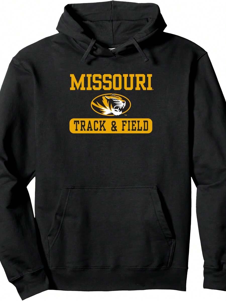 Missouri Tigers Track & Field Officially Licensed Pullover Hoodie,Christmas Thanksgiving New Year Birthday Hoodie Gifts For Mom Dad Men Women Friends, Black Soft Fabric - 款式7 - 查看 1