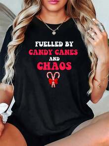 100% Algodón Unisex Esta Es Mi Camiseta de Pijama de Navidad para Adultos PJs de Navidad para Hombres y Mujeres, Camiseta de Manga Corta Casual para Verano y Primavera, Ropa de Mujer - Negro 12 - Ver 6