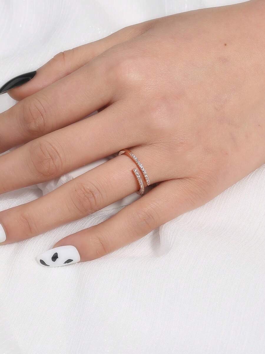 Nooxian 1件女士简约铜开口戒指首饰